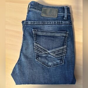 BKE Men's Dark Blue Straight Jeans